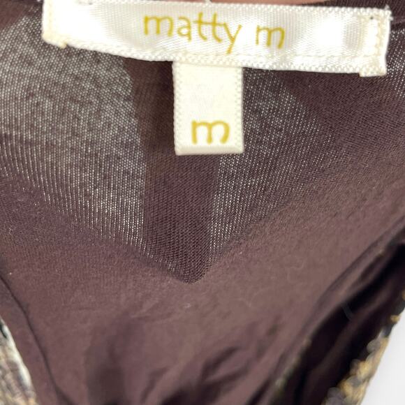 00s MATTY M Vintage Brown Sequin Cheetah Print Scoop Neck Tank - Picture 5 of 7